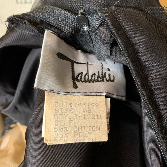 Tadashi ~ Vintage Black Lace and Tulle Dress - Picture 11 of 12